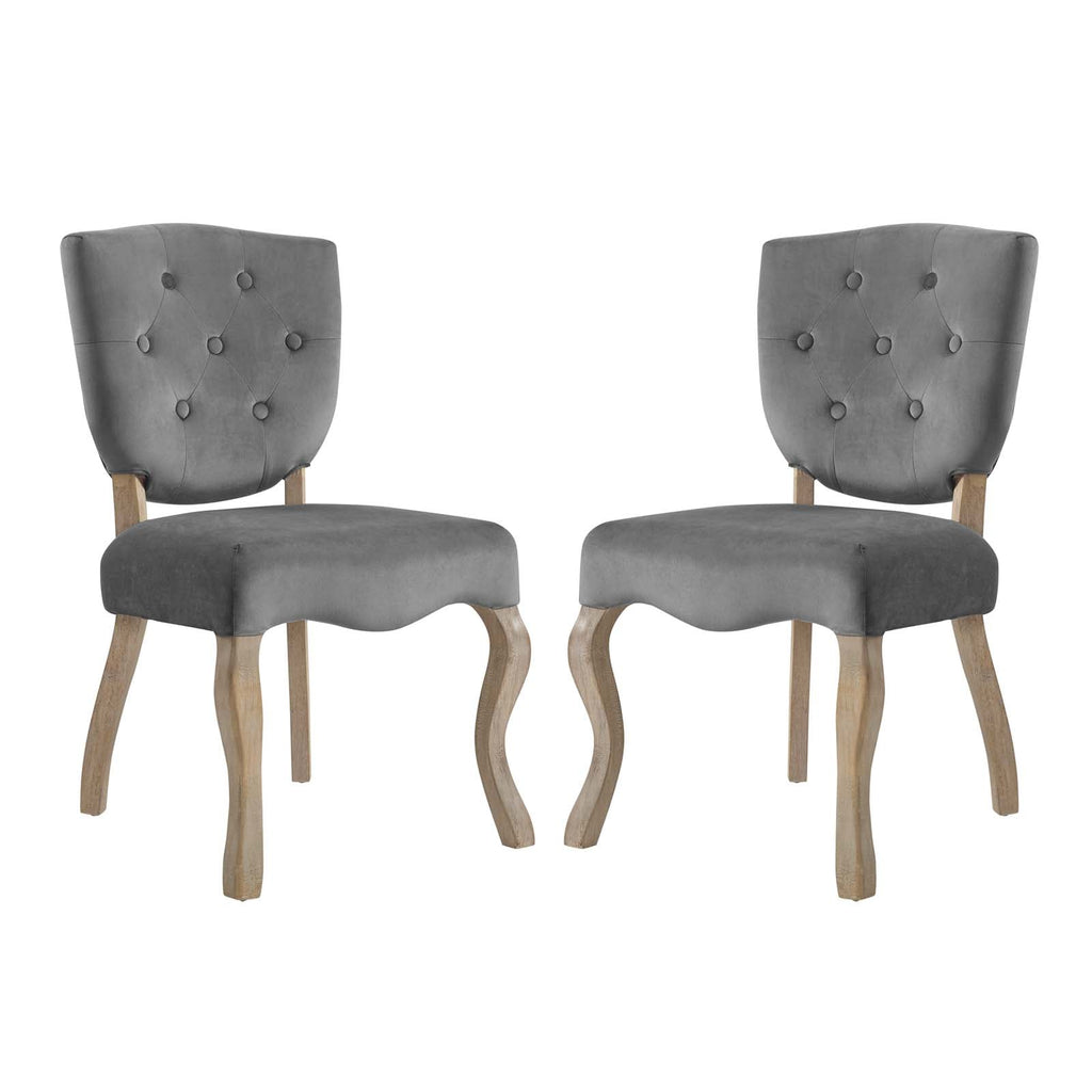 Array Dining Side Chair Set of 2 in Gray