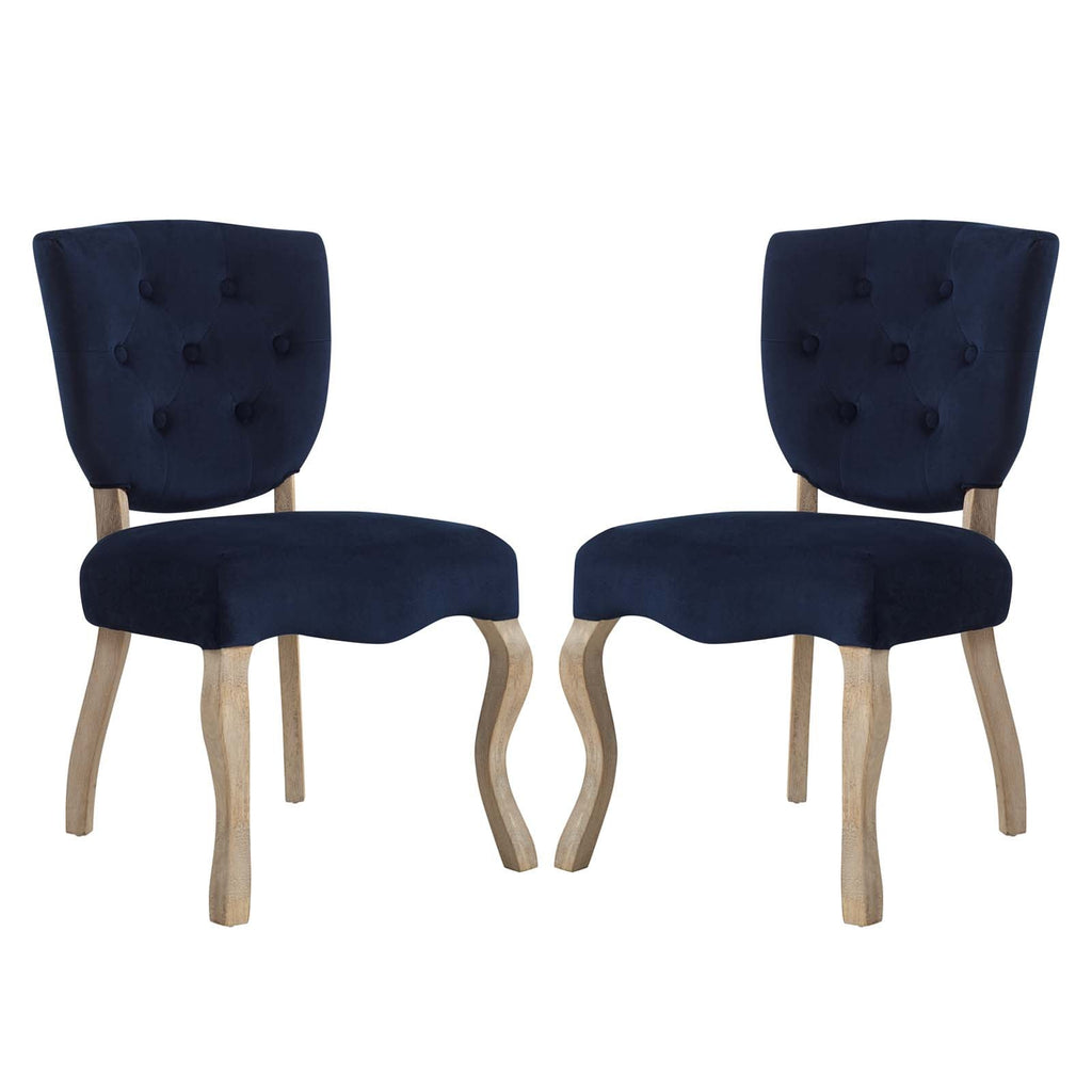 Array Dining Side Chair Set of 2 in Midnight Blue