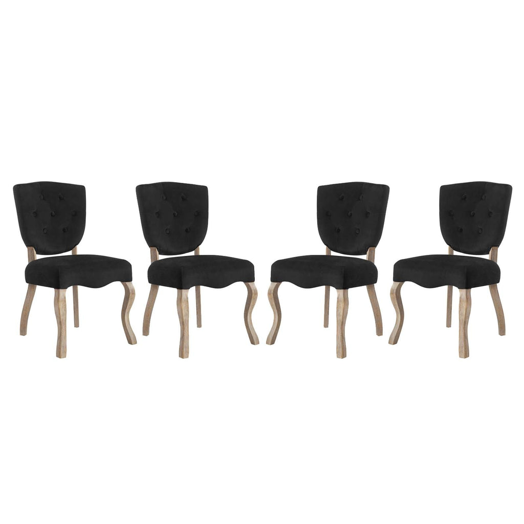 Array Dining Side Chair Set of 4 in Black