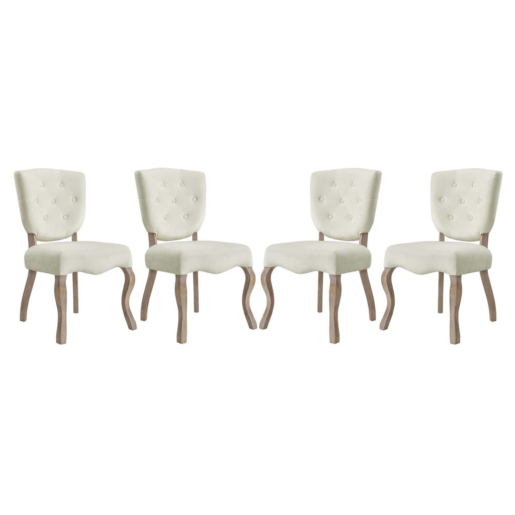 Array Dining Side Chair Set of 4 in Ivory