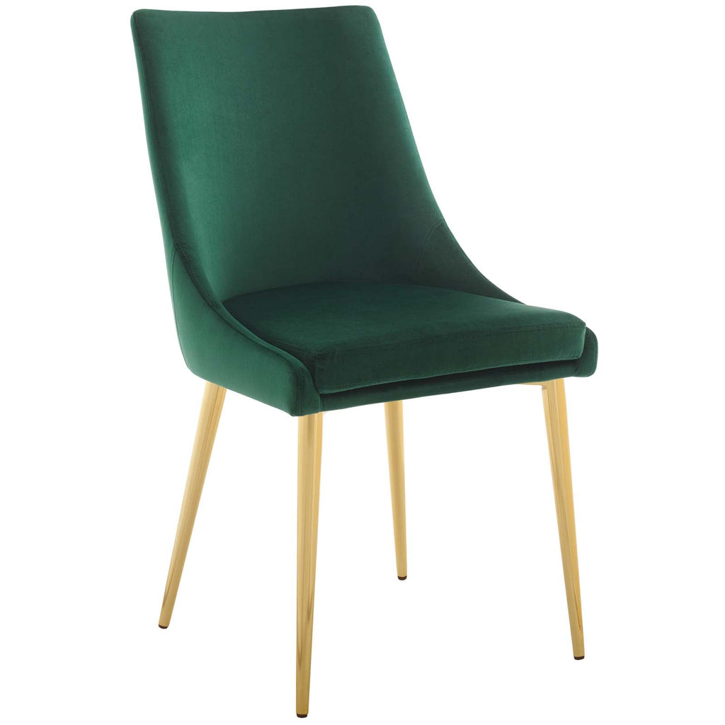 Viscount Modern Accent Performance Velvet Dining Chair in Green