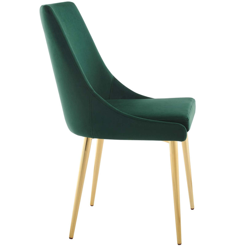 Viscount Modern Accent Performance Velvet Dining Chair in Green