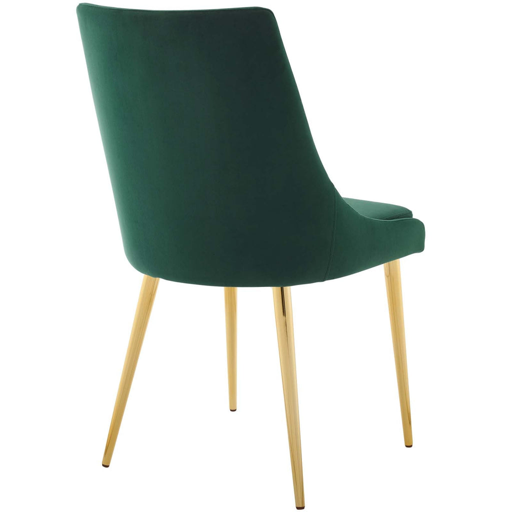 Viscount Modern Accent Performance Velvet Dining Chair in Green