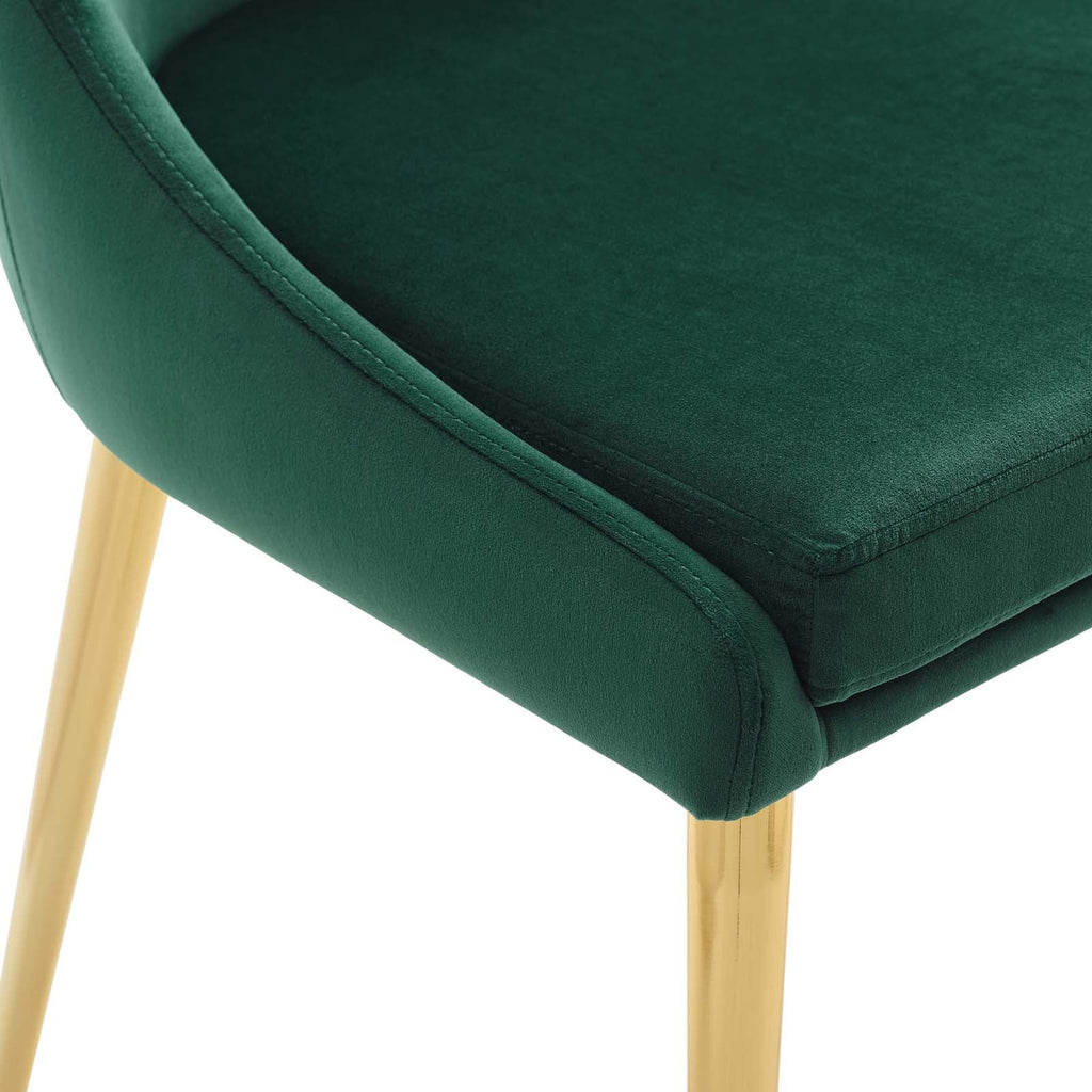 Viscount Modern Accent Performance Velvet Dining Chair in Green