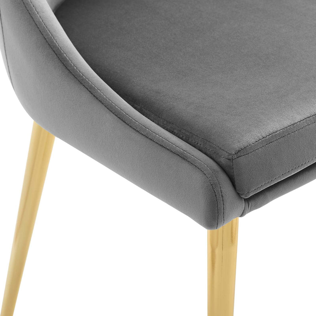 Viscount Modern Accent Performance Velvet Dining Chair in Gray