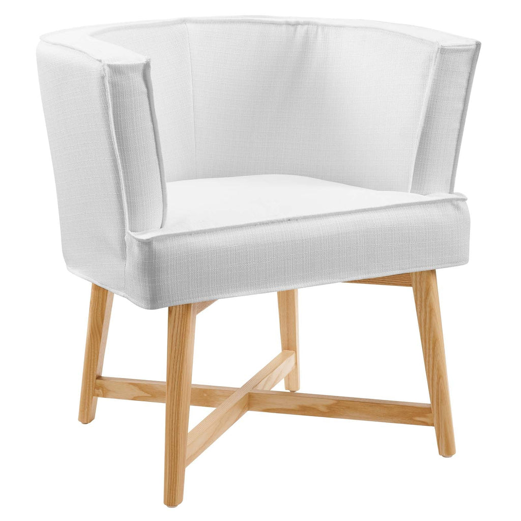 Anders Upholstered Fabric Accent Chair in White