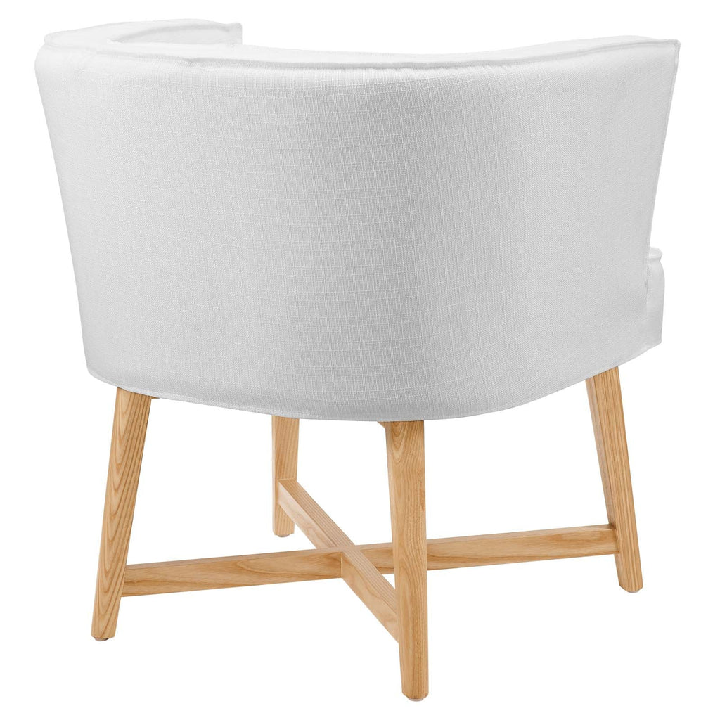 Anders Upholstered Fabric Accent Chair in White