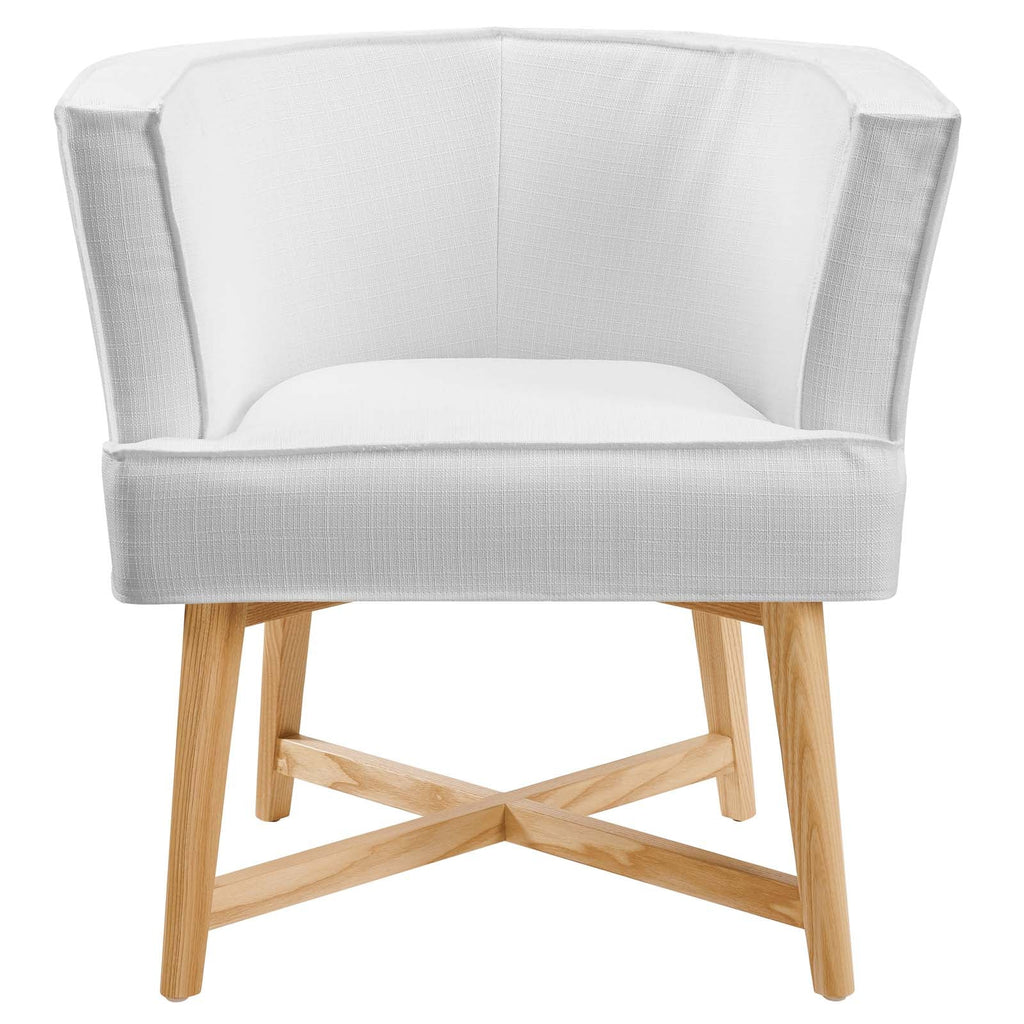 Anders Upholstered Fabric Accent Chair in White