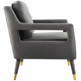 Premise Accent Lounge Performance Velvet Armchair in Gray
