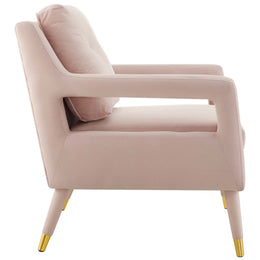 Premise Accent Lounge Performance Velvet Armchair in Pink