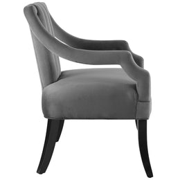 Harken Performance Velvet Accent Chair in Gray