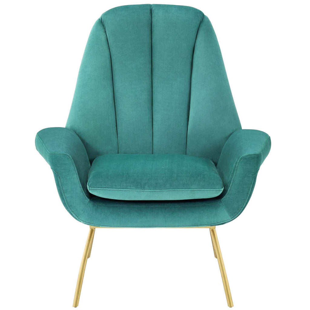 Summit Accent Performance Velvet Armchair in Teal
