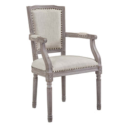 Penchant Dining Armchair Upholstered Fabric Set of 2 in Beige