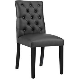 Duchess Dining Chair Vinyl Set of 2 in Black