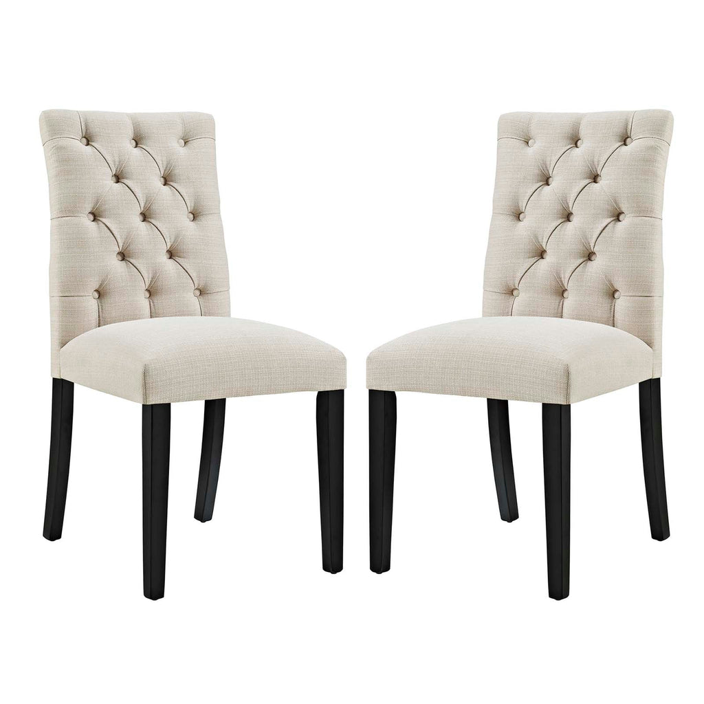 Duchess Dining Chair Fabric Set of 2 in Beige