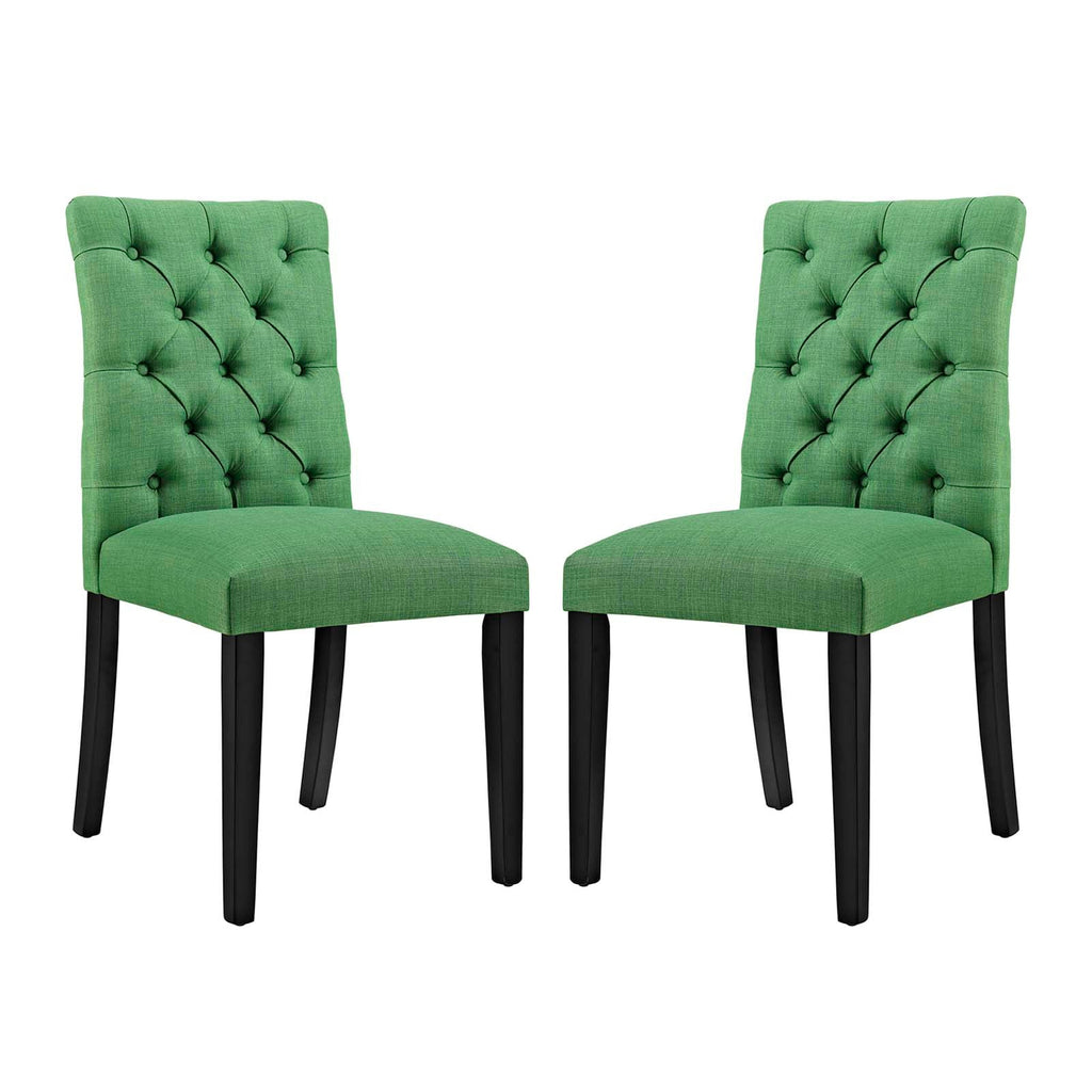 Duchess Dining Chair Fabric Set of 2 in Green