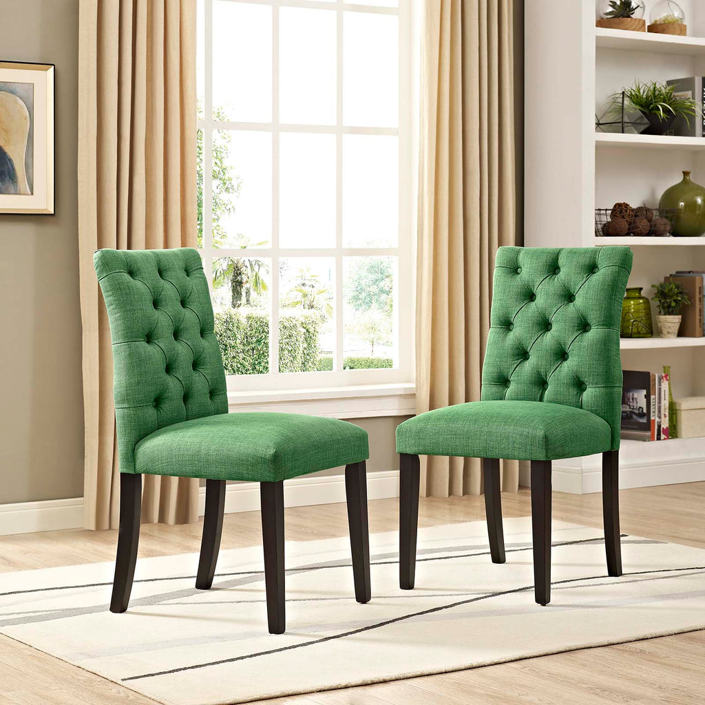 Duchess Dining Chair Fabric Set of 2 in Green