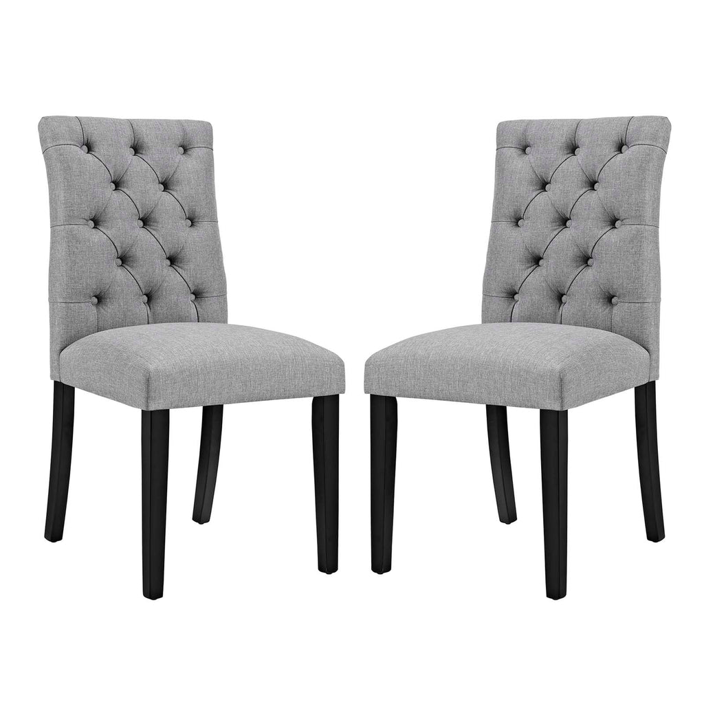 Duchess Dining Chair Fabric Set of 2 in Light Gray