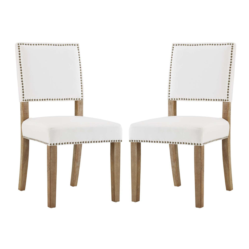 Oblige Dining Chair Wood Set of 2 in Ivory