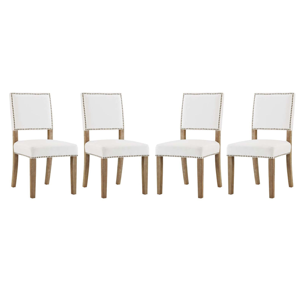 Oblige Dining Chair Wood Set of 4 in Ivory