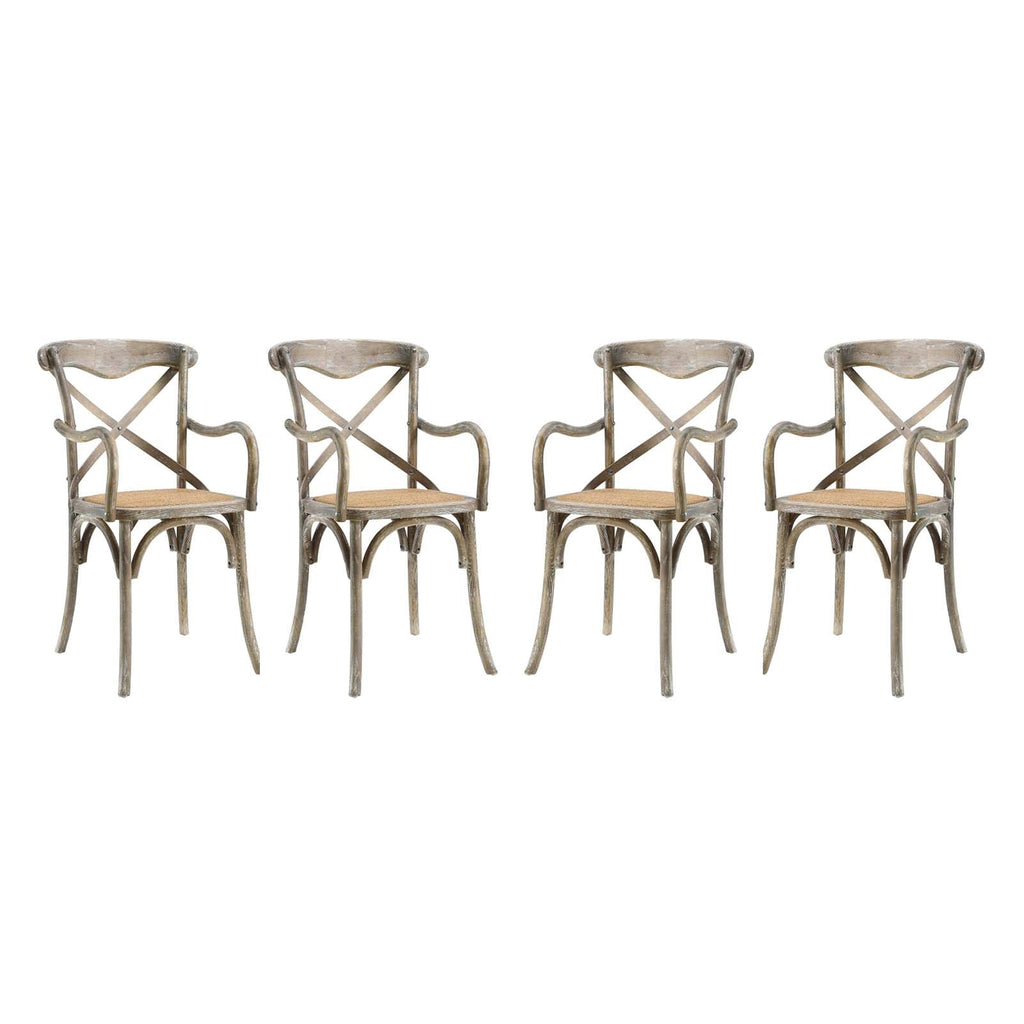 Gear Dining Armchair Set of 4 in Gray