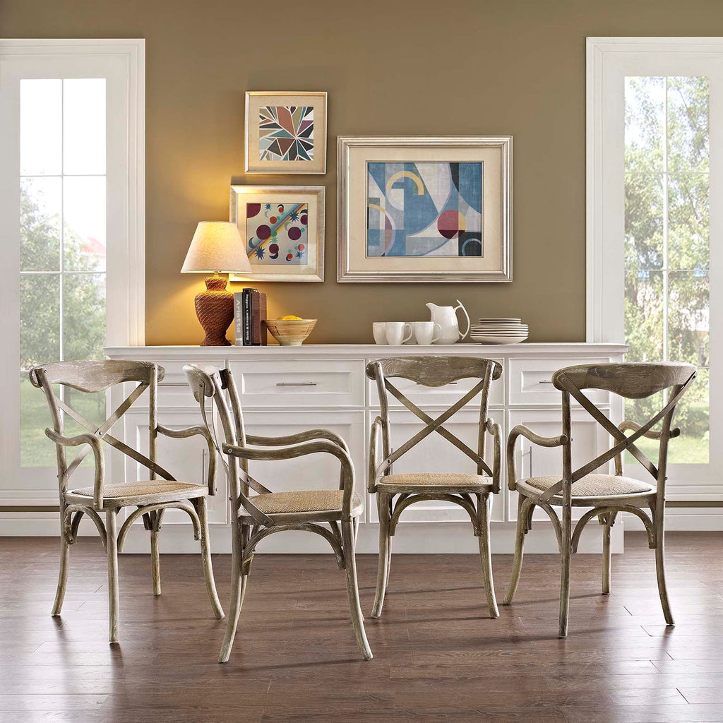 Gear Dining Armchair Set of 4 in Gray