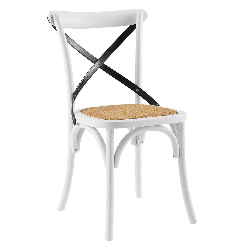 Gear Dining Side Chair Set of 2 in White Black