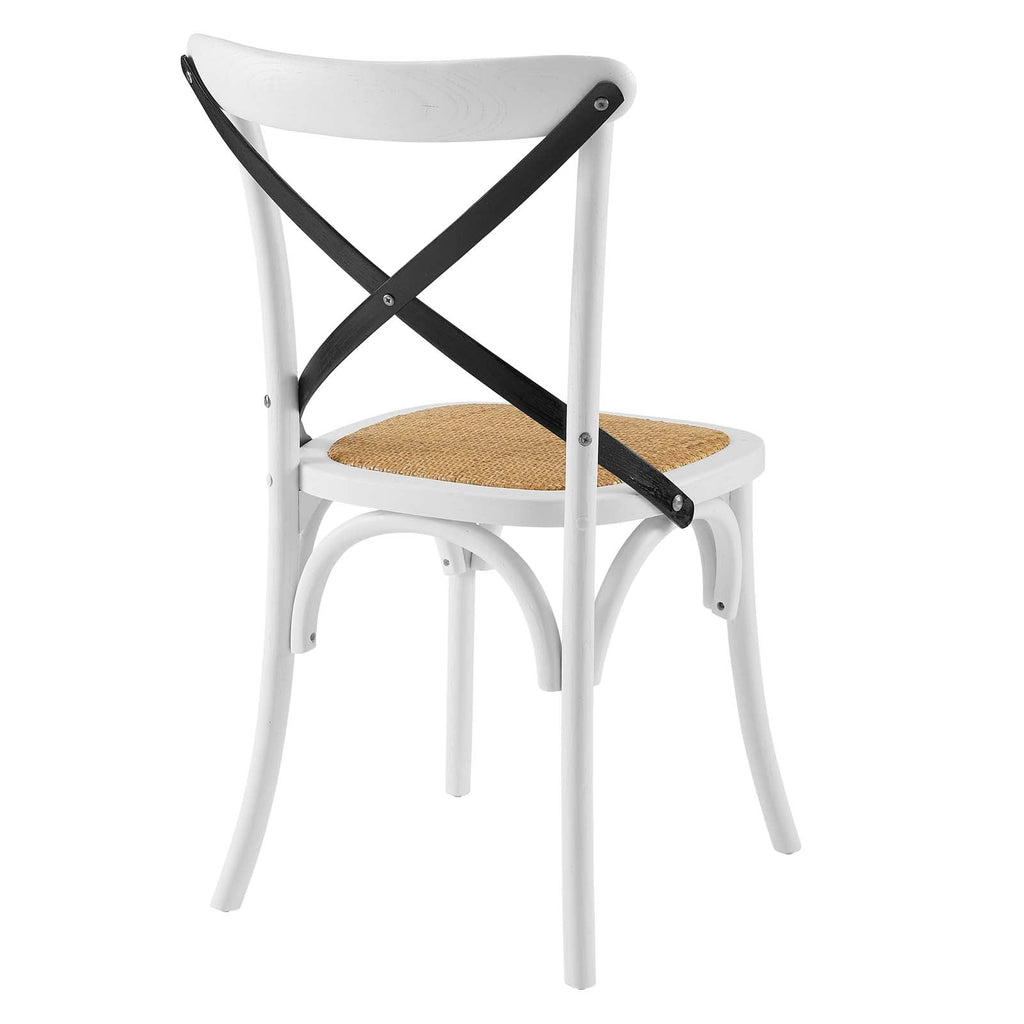 Gear Dining Side Chair Set of 2 in White Black