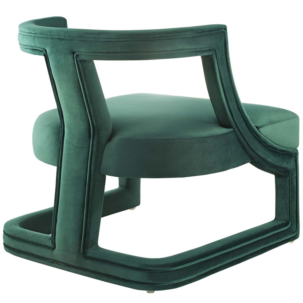 Requisite Accent Lounge Performance Velvet Armchair in Green