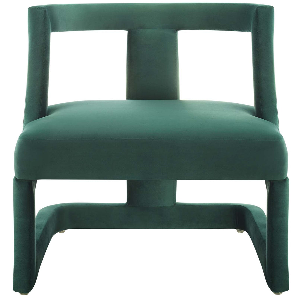 Requisite Accent Lounge Performance Velvet Armchair in Green