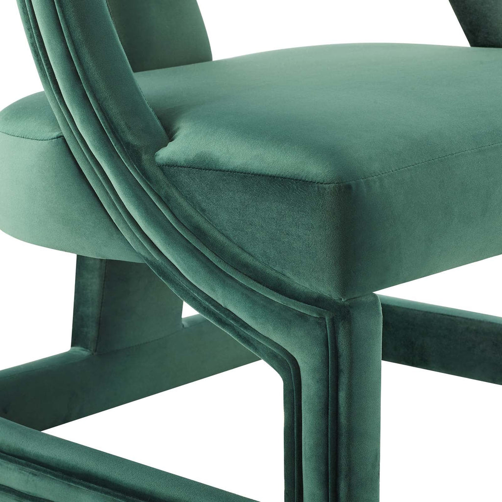 Requisite Accent Lounge Performance Velvet Armchair in Green