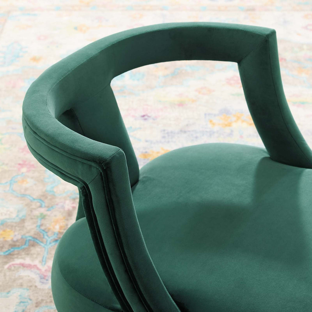 Requisite Accent Lounge Performance Velvet Armchair in Green