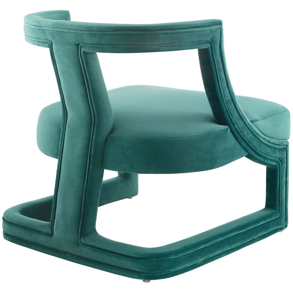 Requisite Accent Lounge Performance Velvet Armchair in Teal