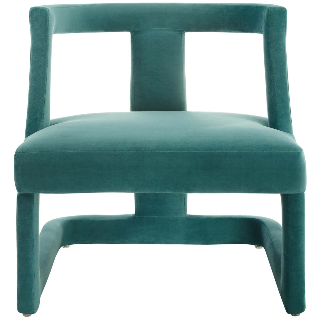 Requisite Accent Lounge Performance Velvet Armchair in Teal