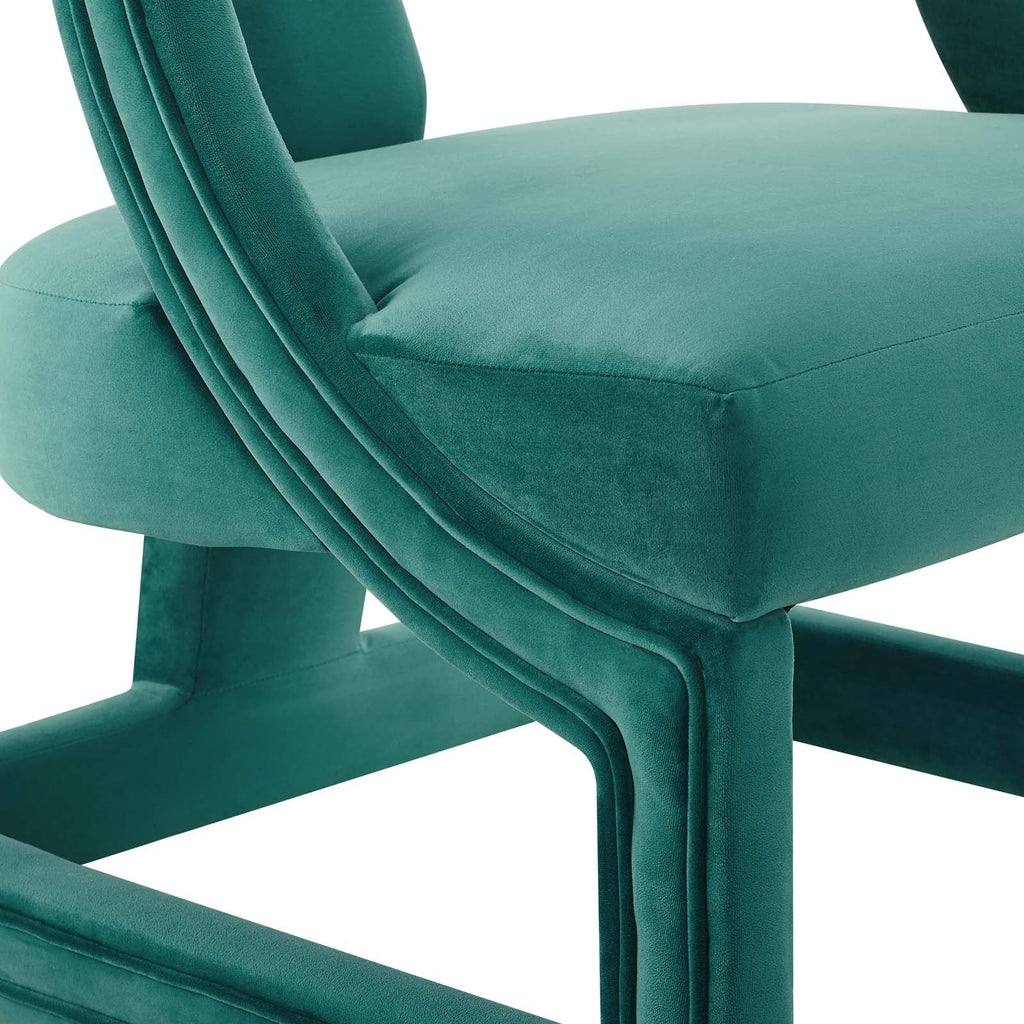 Requisite Accent Lounge Performance Velvet Armchair in Teal