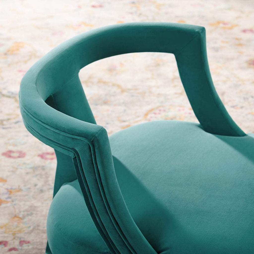 Requisite Accent Lounge Performance Velvet Armchair in Teal