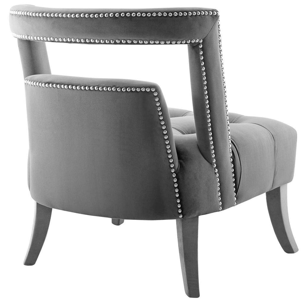 Honor Accent Lounge Performance Velvet Armchair in Gray