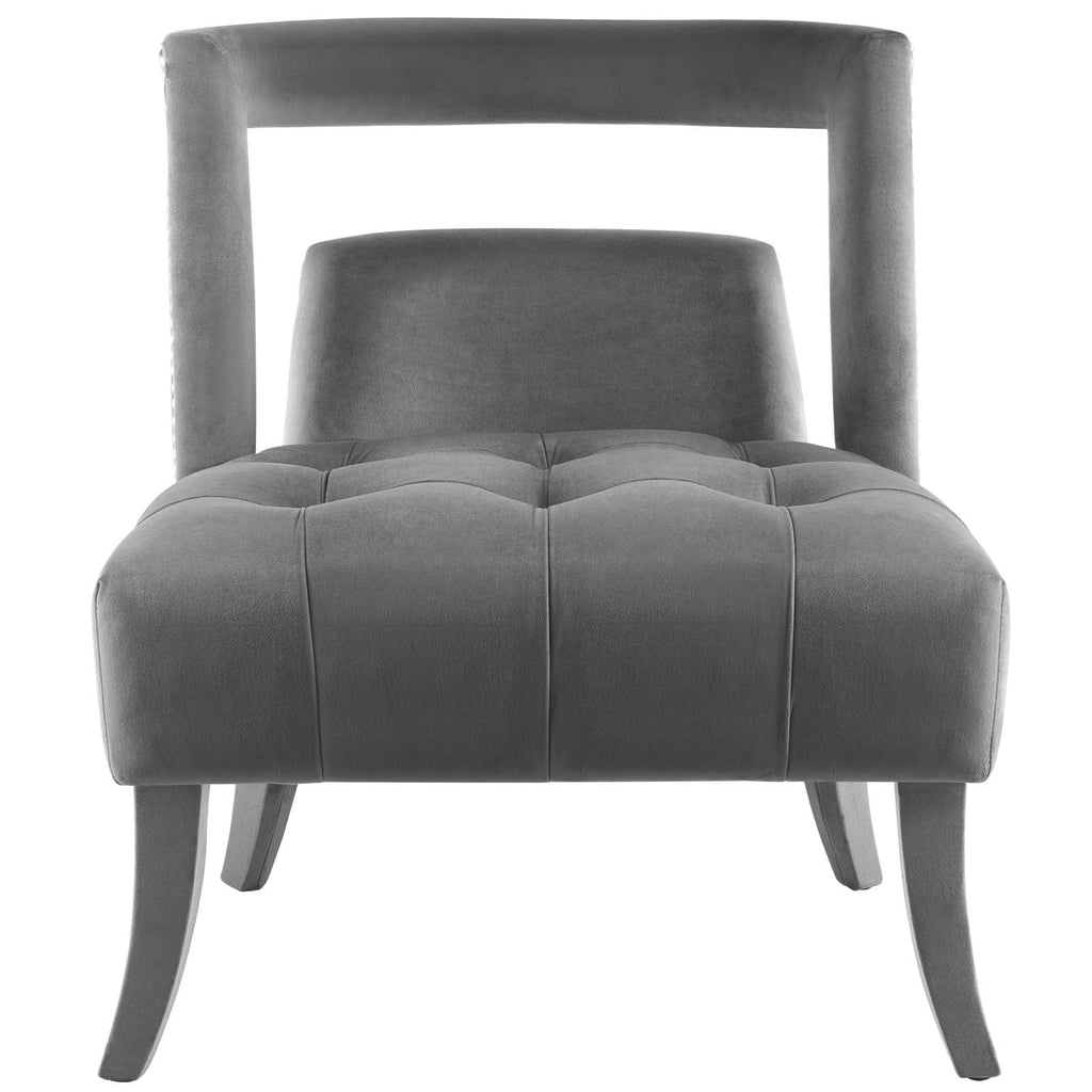 Honor Accent Lounge Performance Velvet Armchair in Gray