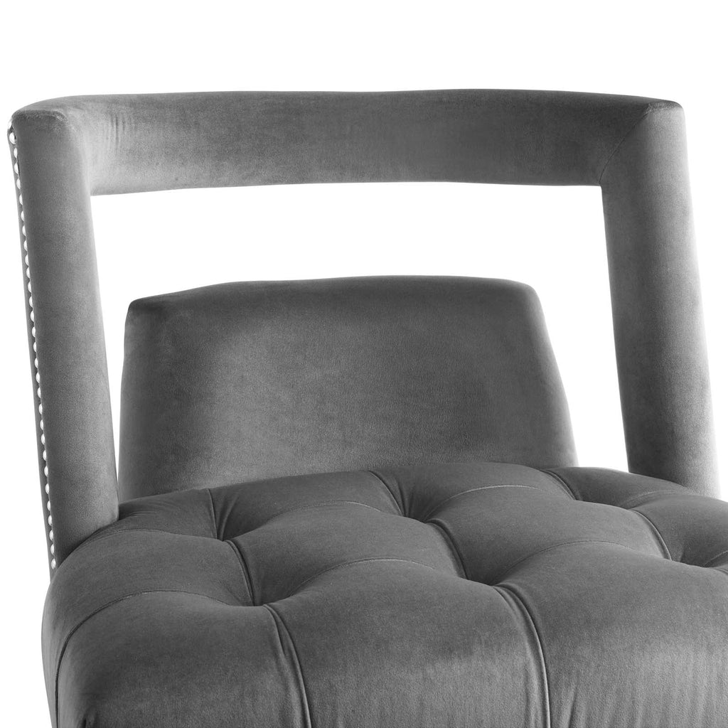 Honor Accent Lounge Performance Velvet Armchair in Gray