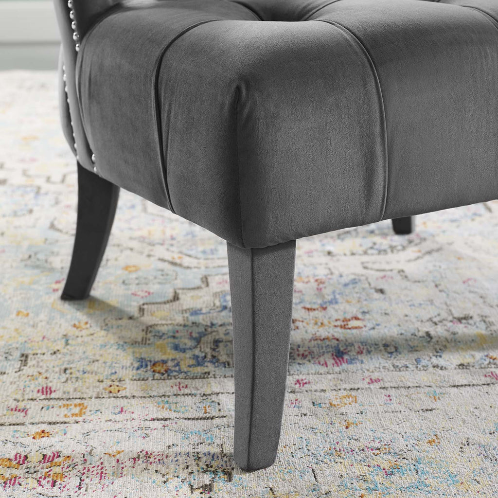 Honor Accent Lounge Performance Velvet Armchair in Gray