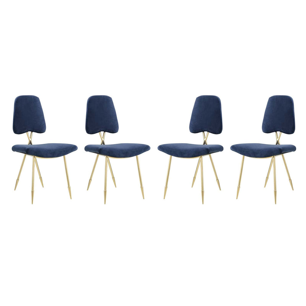 Ponder Dining Side Chair Set of 4 in Navy