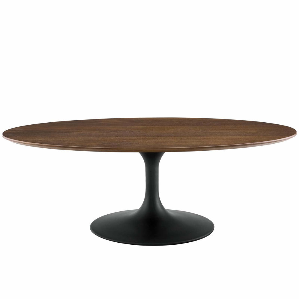 Lippa 48" Oval-Shaped Walnut Coffee Table in Black Walnut