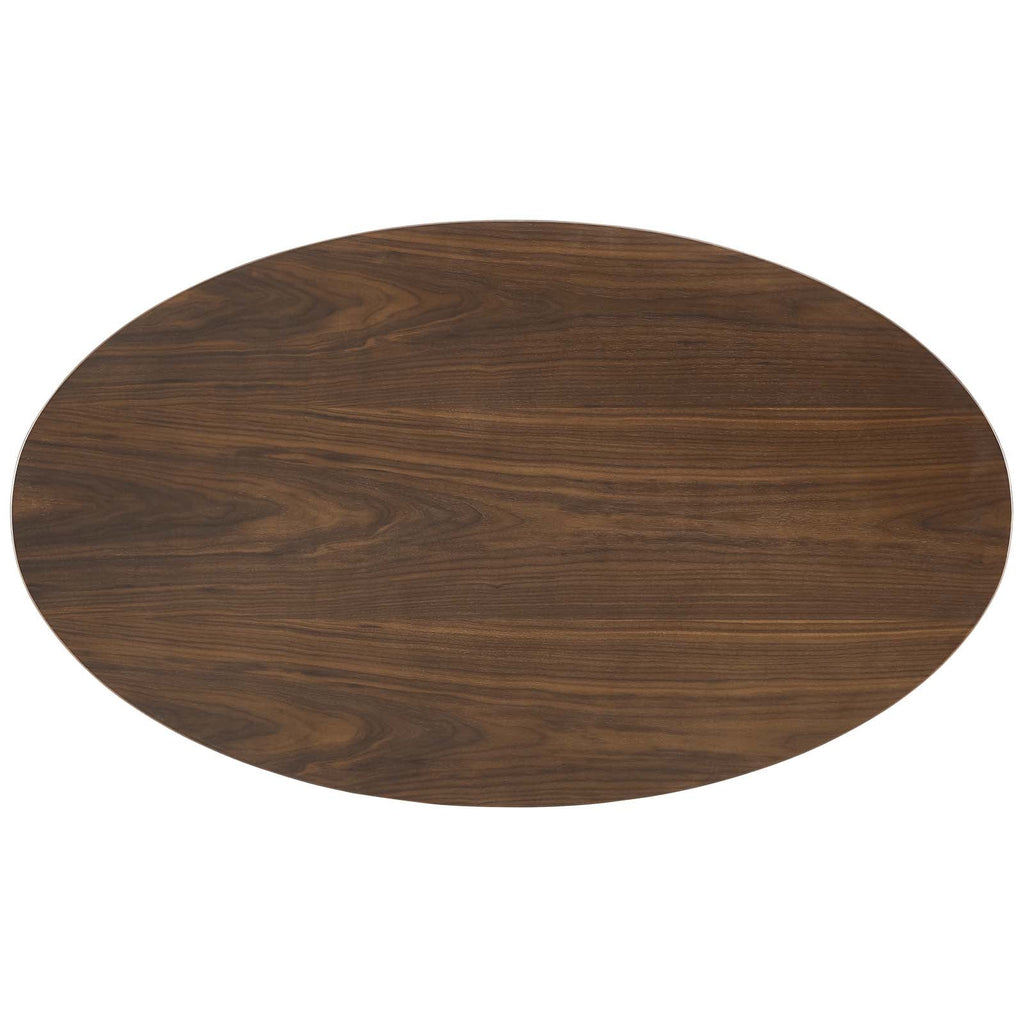 Lippa 48" Oval-Shaped Walnut Coffee Table in Black Walnut