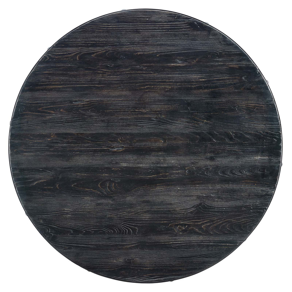 Drive 40" Round Wood Top Dining Table in Black Gold