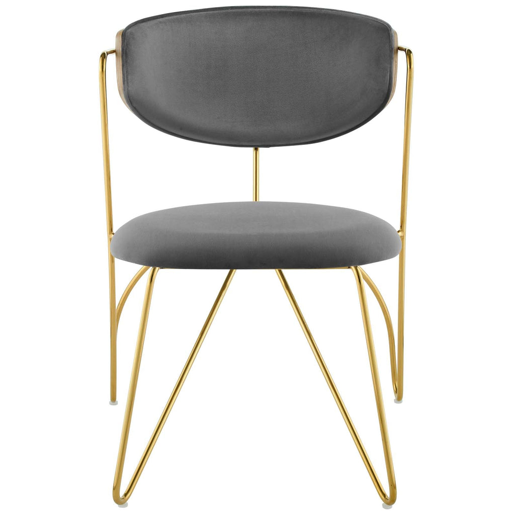 Prevail Gold Stainless Steel Dining and Accent Performance Velvet Chair