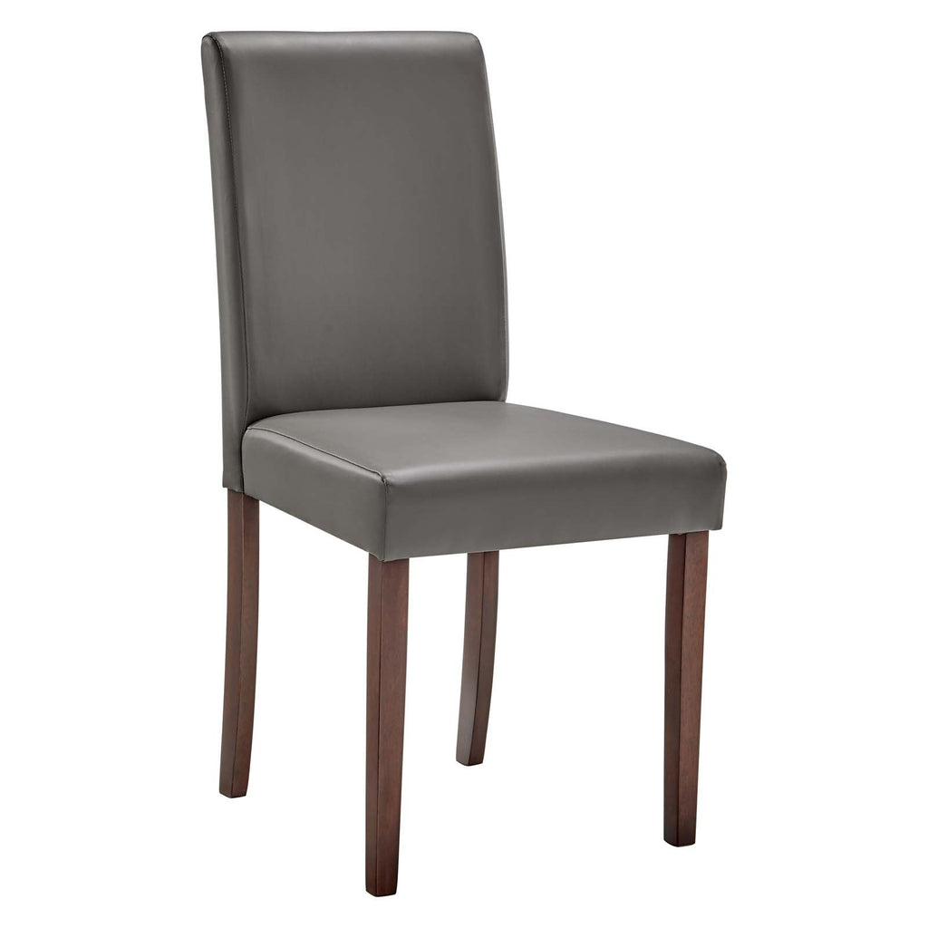 Prosper Faux Leather Dining Side Chair Set of 2 in Gray