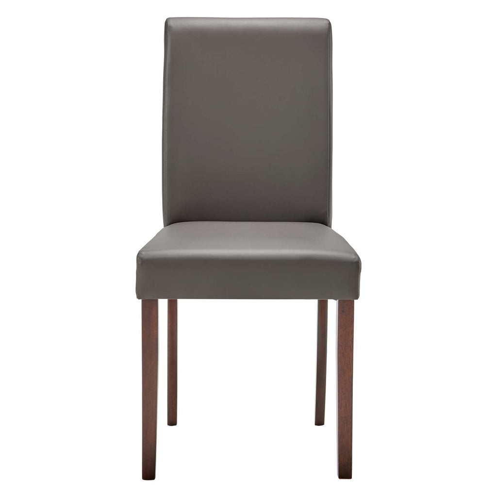 Prosper Faux Leather Dining Side Chair Set of 2 in Gray
