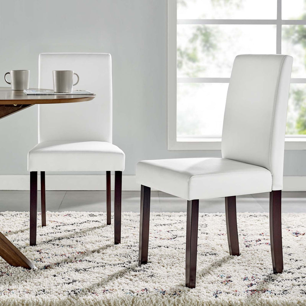 Prosper Faux Leather Dining Side Chair Set of 2 in White