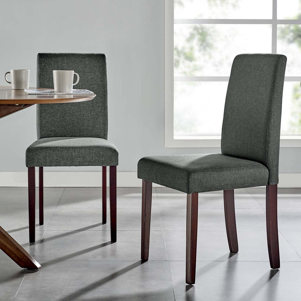 Prosper Upholstered Fabric Dining Side Chair Set of 2 in Gray