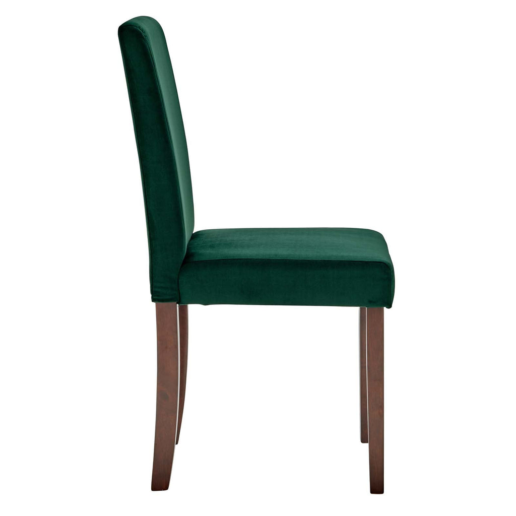 Prosper Upholstered Velvet Dining Side Chair Set of 2 in Green